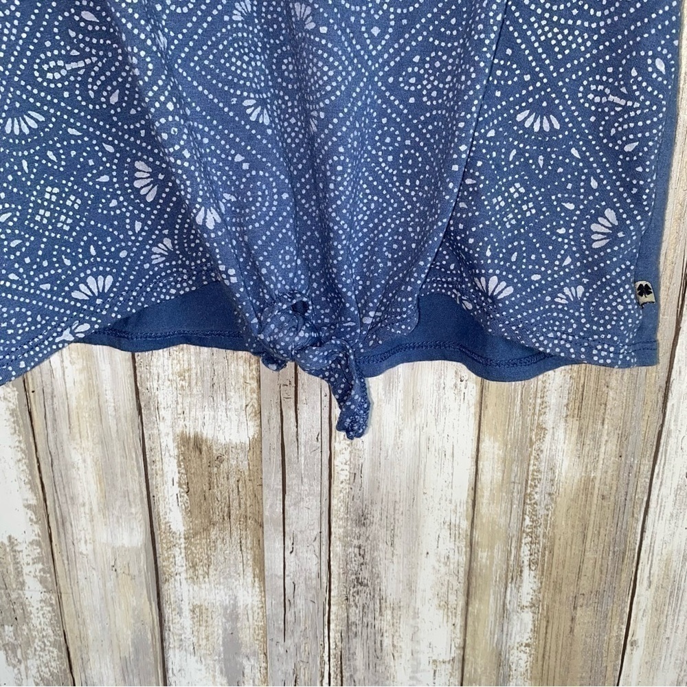 Lucky Brand Girls Forever Lucky Tie Front Tank Blue Bandana Print Large - Picture 3 of 5